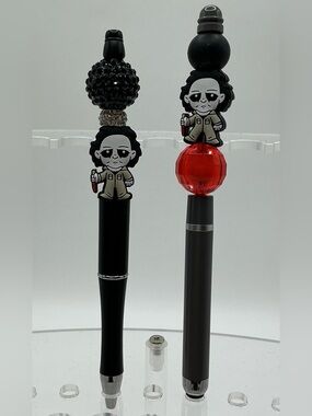 PEN AND STLUS SET MICHAEL MYERS FROM HALLOWEEN MOVIES DECORATIVE BEADED